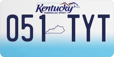 KY license plate 051TYT