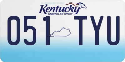 KY license plate 051TYU