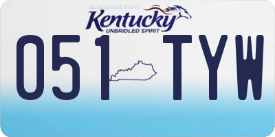KY license plate 051TYW