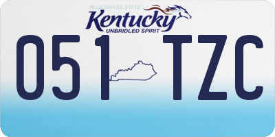 KY license plate 051TZC