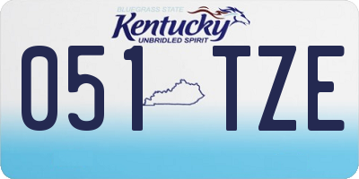 KY license plate 051TZE
