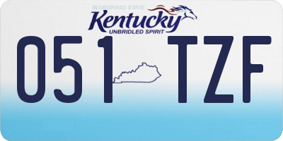 KY license plate 051TZF