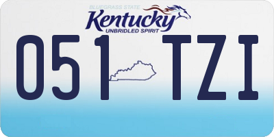 KY license plate 051TZI