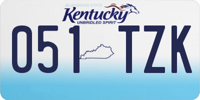 KY license plate 051TZK