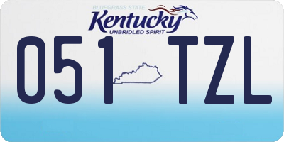 KY license plate 051TZL