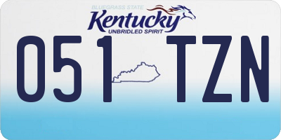 KY license plate 051TZN