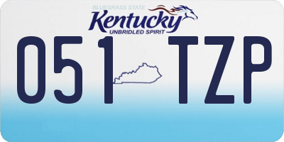 KY license plate 051TZP