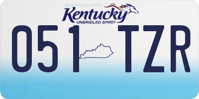 KY license plate 051TZR