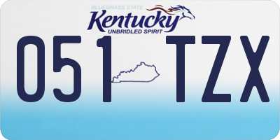 KY license plate 051TZX
