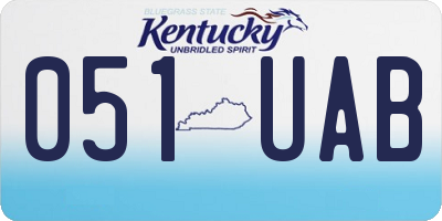 KY license plate 051UAB