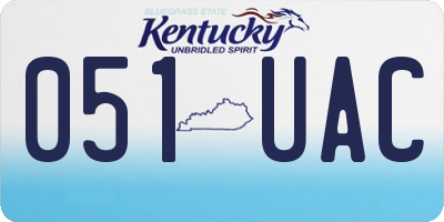 KY license plate 051UAC