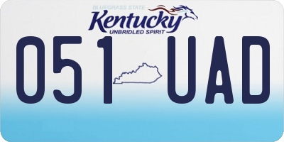 KY license plate 051UAD
