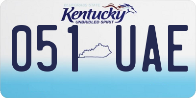 KY license plate 051UAE