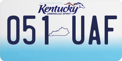 KY license plate 051UAF