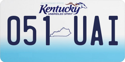 KY license plate 051UAI