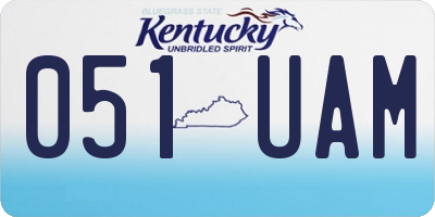 KY license plate 051UAM