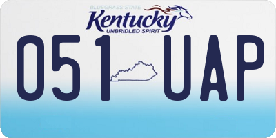 KY license plate 051UAP