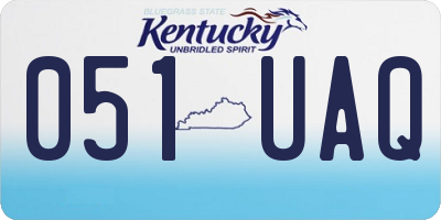 KY license plate 051UAQ