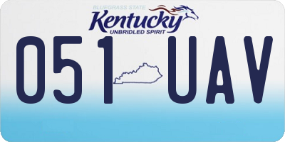 KY license plate 051UAV