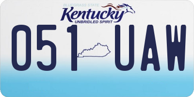 KY license plate 051UAW