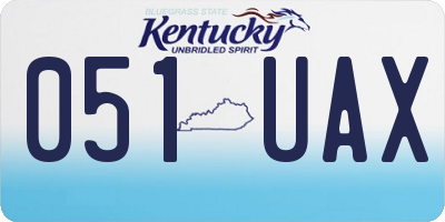 KY license plate 051UAX