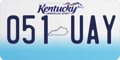 KY license plate 051UAY