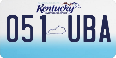 KY license plate 051UBA