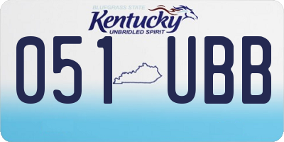 KY license plate 051UBB