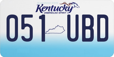 KY license plate 051UBD