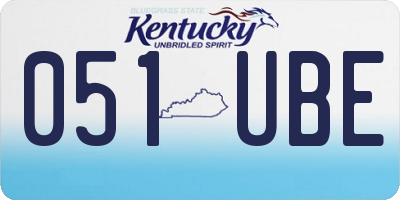 KY license plate 051UBE