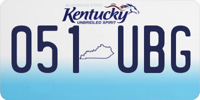 KY license plate 051UBG