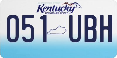 KY license plate 051UBH