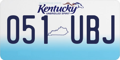KY license plate 051UBJ