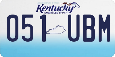 KY license plate 051UBM