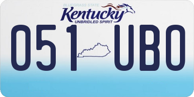 KY license plate 051UBO