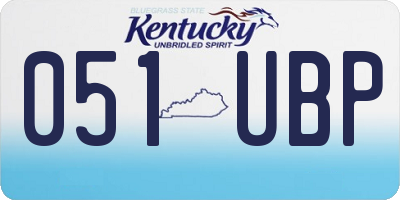 KY license plate 051UBP