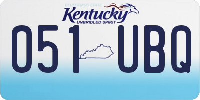 KY license plate 051UBQ