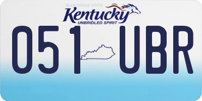 KY license plate 051UBR