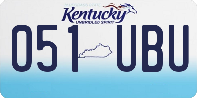 KY license plate 051UBU