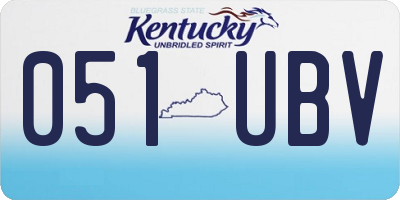 KY license plate 051UBV