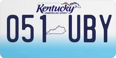 KY license plate 051UBY