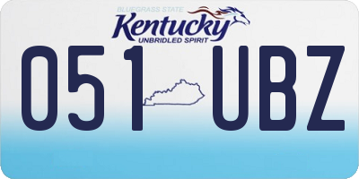KY license plate 051UBZ