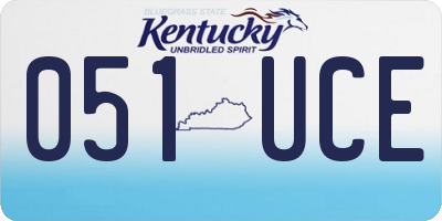 KY license plate 051UCE