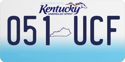 KY license plate 051UCF