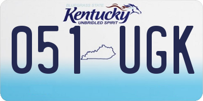 KY license plate 051UGK