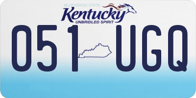 KY license plate 051UGQ
