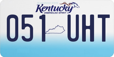 KY license plate 051UHT