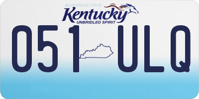 KY license plate 051ULQ