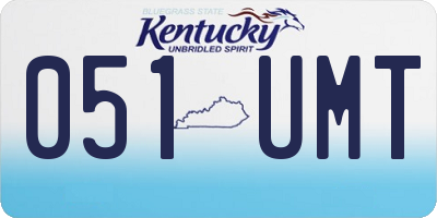 KY license plate 051UMT