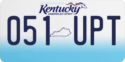 KY license plate 051UPT